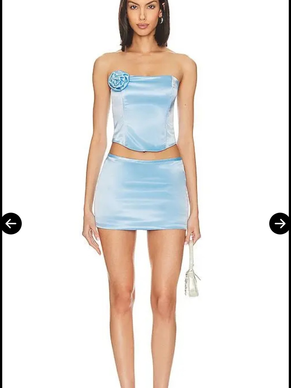 superdown Vicky Light Blue Mini Skirt Size Large